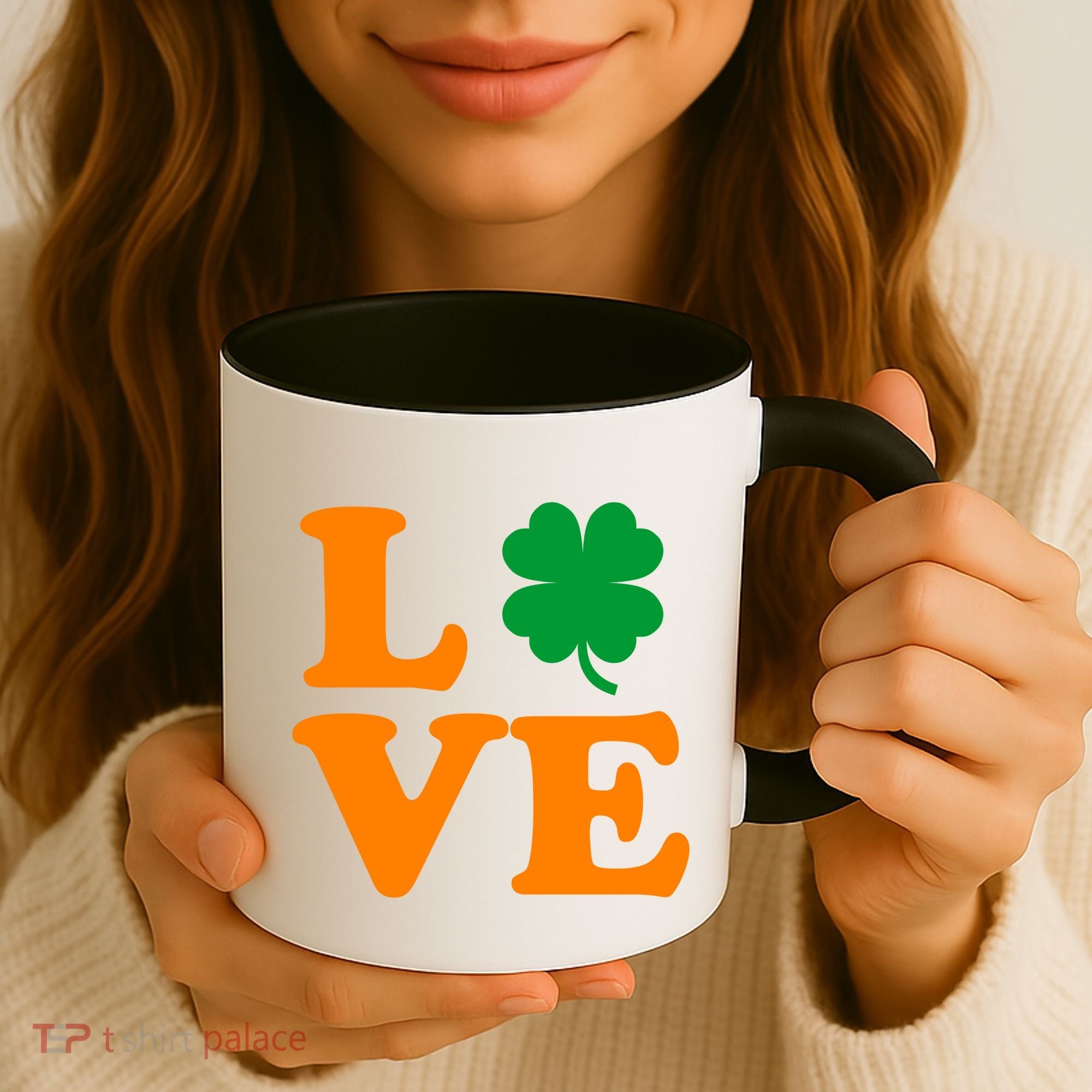 Love Irish Clover Shamrock St. Patrick's Day Coffee Mug
