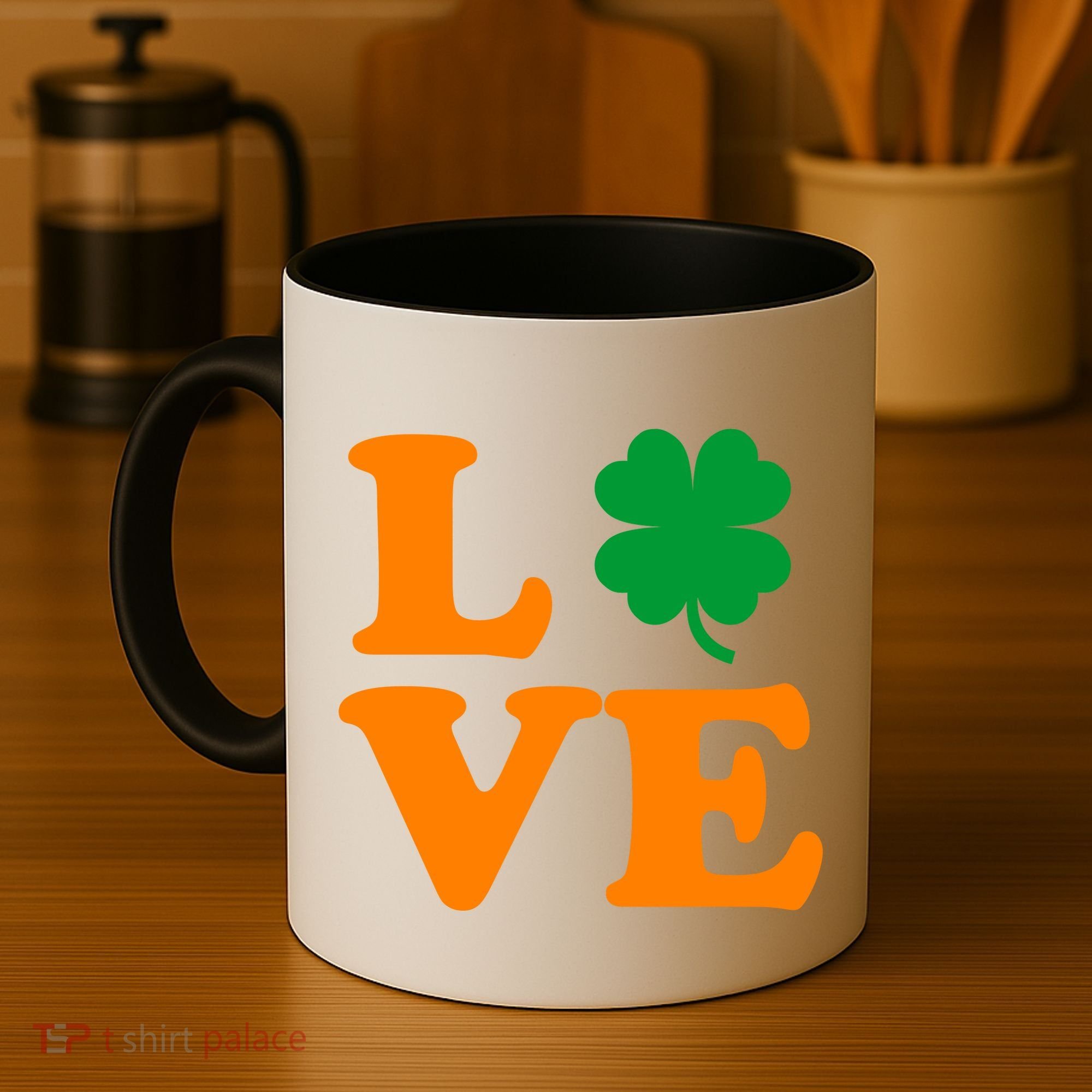 Love Irish Clover Shamrock St. Patrick's Day Coffee Mug