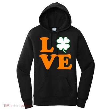Love Irish Clover Shamrock St. Patrick's Day Women's Hoodie