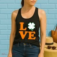 Love Irish Clover Shamrock St. Patrick's Day Women's Tank Top thumb 2