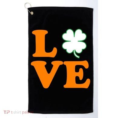 Love Irish Clover Shamrock St. Patrick's Day Golf Towel