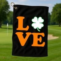 Love Irish Clover Shamrock St. Patrick's Day Golf Towel thumb 1