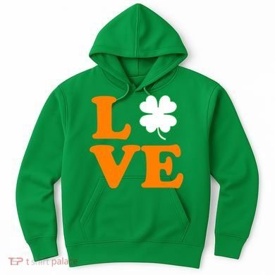 Love Irish Clover Shamrock St. Patrick's Day Hoodie