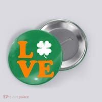 Love Irish Clover Shamrock St. Patrick's Day Button thumb 0
