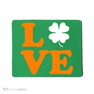 Love Irish Clover Shamrock St. Patrick's Day Mousepad
