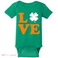 Love Irish Clover Shamrock St. Patrick's Day Baby Bodysuit thumb 0
