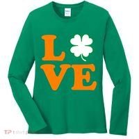 Love Irish Clover Shamrock St. Patrick's Day Women's Long Sleeve Shirt thumb 0