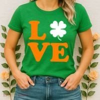 Love Irish Clover Shamrock St. Patrick's Day Women's T-Shirt thumb 2