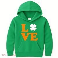 Love Irish Clover Shamrock St. Patrick's Day Kids Hoodie thumb 0