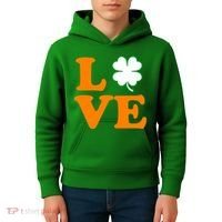 Love Irish Clover Shamrock St. Patrick's Day Kids Hoodie thumb 4