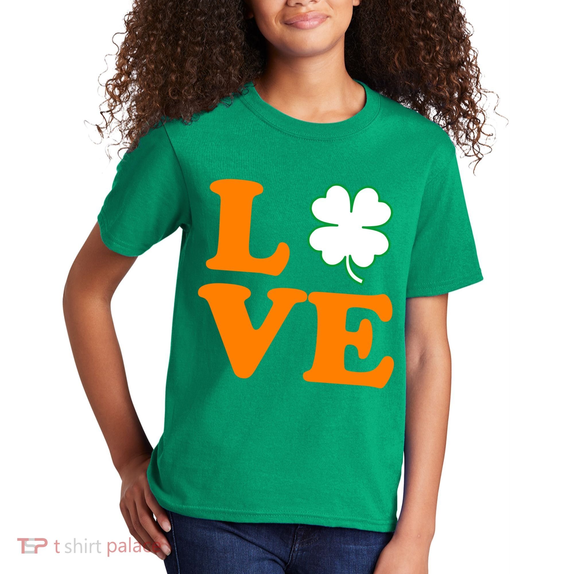 Love Irish Clover Shamrock St. Patrick's Day Kids T-Shirt