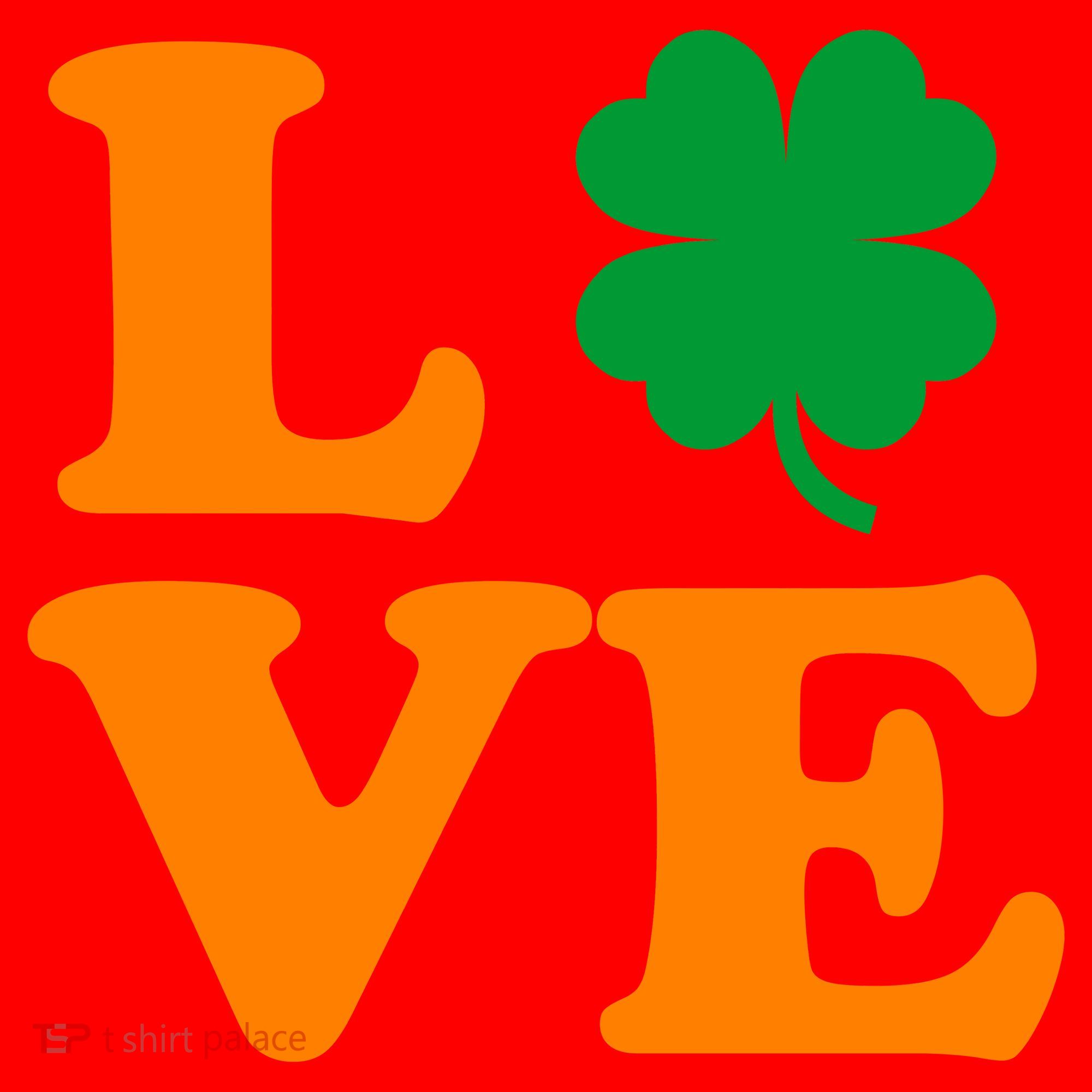 Love Irish Clover Shamrock St. Patrick's Day Santa Hat