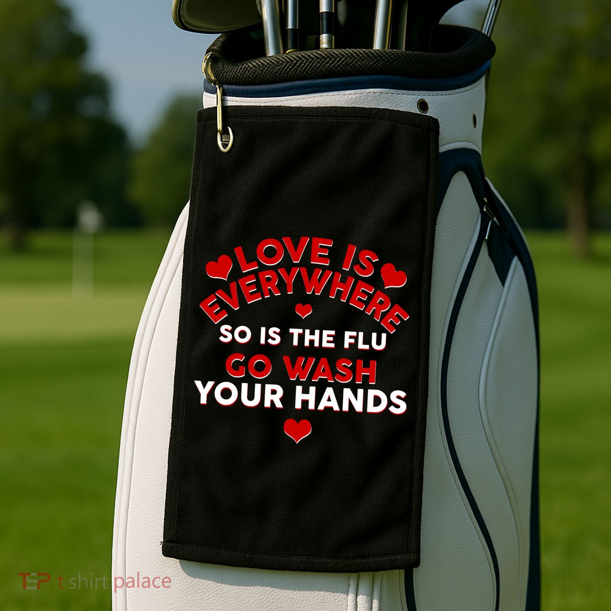 Love Is Everyone So Is the Flu Golf Towel