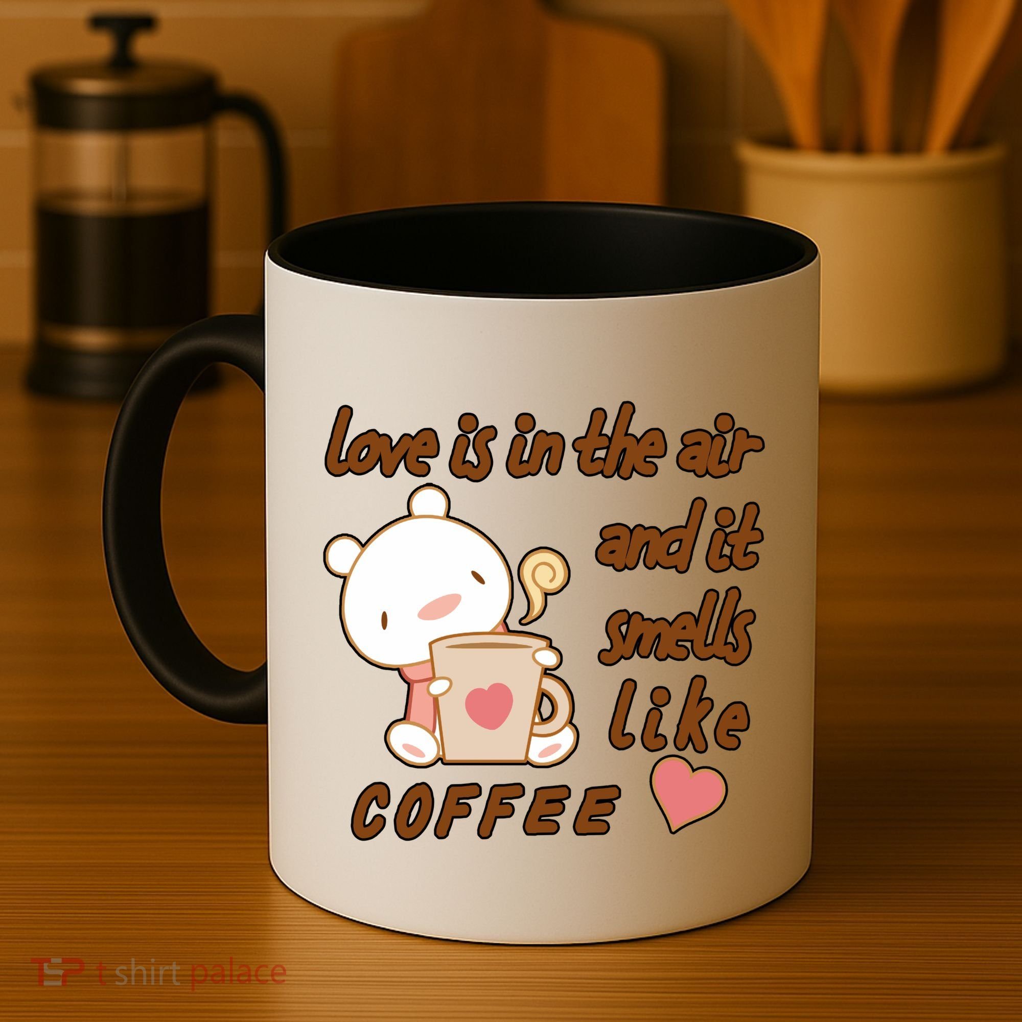 Love Is In The Air And It Smells Like Coffee Teddy Bear Coffee Mug