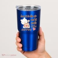 Love Is In The Air And It Smells Like Coffee Teddy Bear Tumbler thumb 2