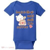 Love Is In The Air And It Smells Like Coffee Teddy Bear Baby Bodysuit thumb 0