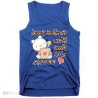 Love Is In The Air And It Smells Like Coffee Teddy Bear Tank Top thumb 0