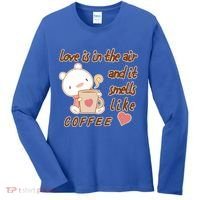 Love Is In The Air And It Smells Like Coffee Teddy Bear Women's Long Sleeve Shirt thumb 0