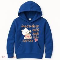 Love Is In The Air And It Smells Like Coffee Teddy Bear Kids Hoodie thumb 0