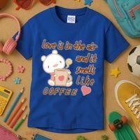 Love Is In The Air And It Smells Like Coffee Teddy Bear Kids T-Shirt thumb 3