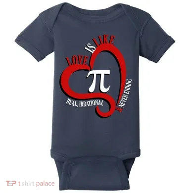 Love Is Like Pi Real Irrational Never Ending Baby Bodysuit