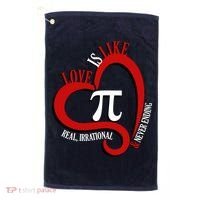 Love Is Like Pi Real Irrational Never Ending Golf Towel thumb 0