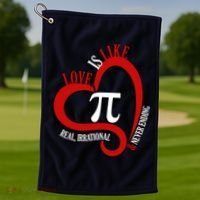 Love Is Like Pi Real Irrational Never Ending Golf Towel thumb 1