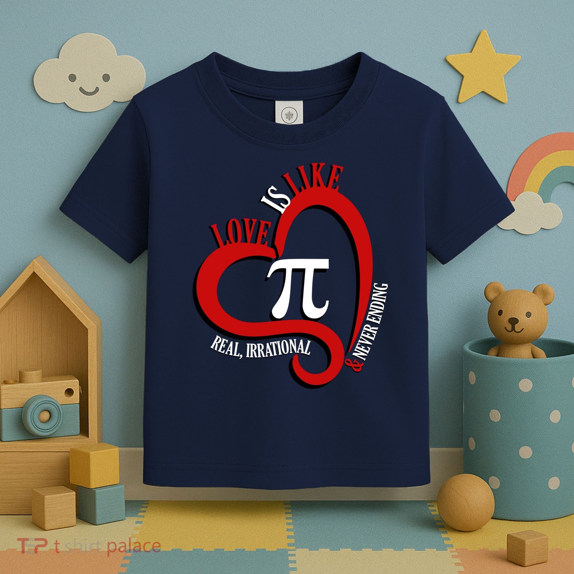 Love Is Like Pi Real Irrational Never Ending Toddler T-Shirt