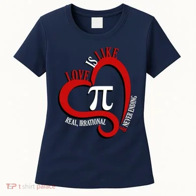 Love Is Like Pi Real Irrational Never Ending Women's T-Shirt