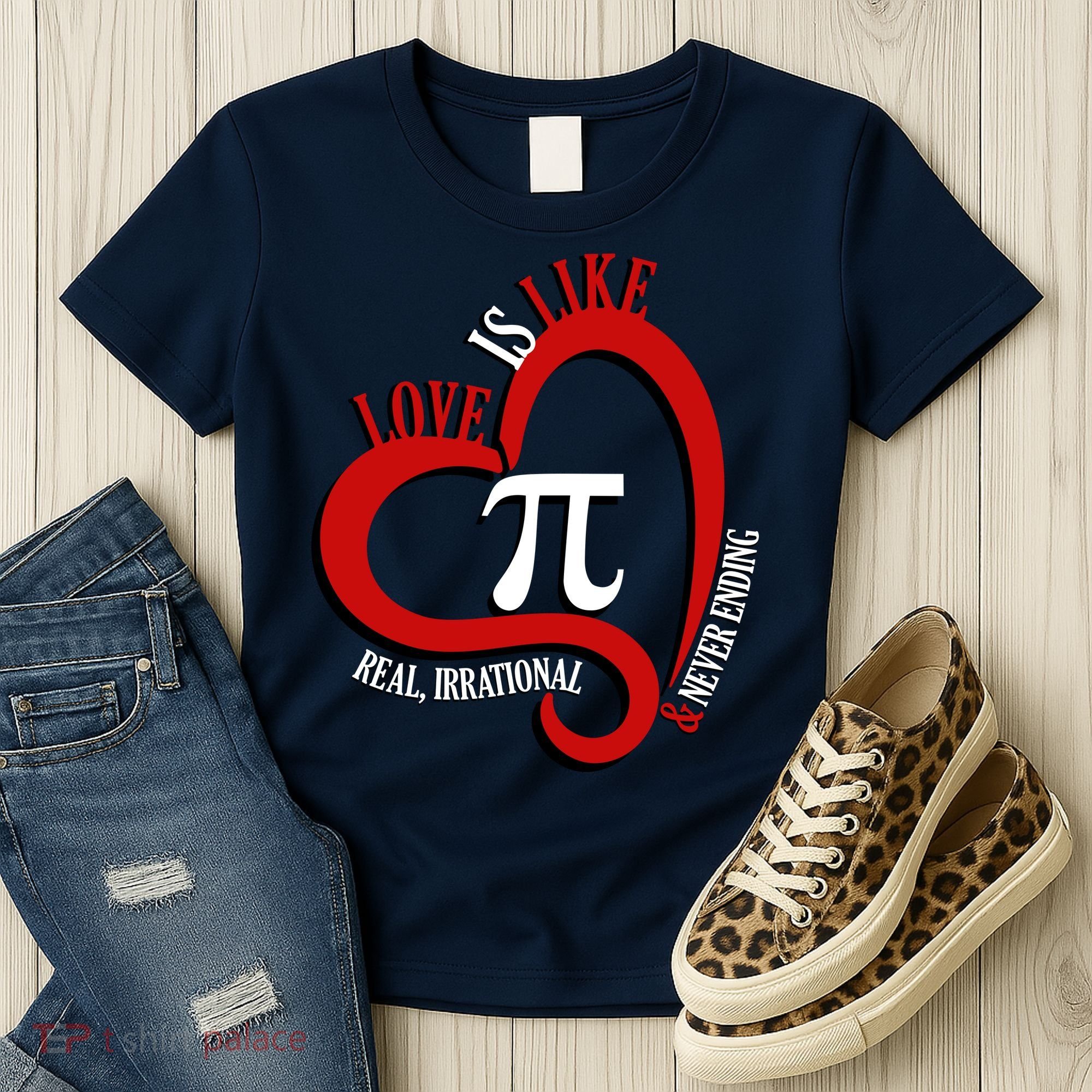 Love Is Like Pi Real Irrational Never Ending Women's T-Shirt