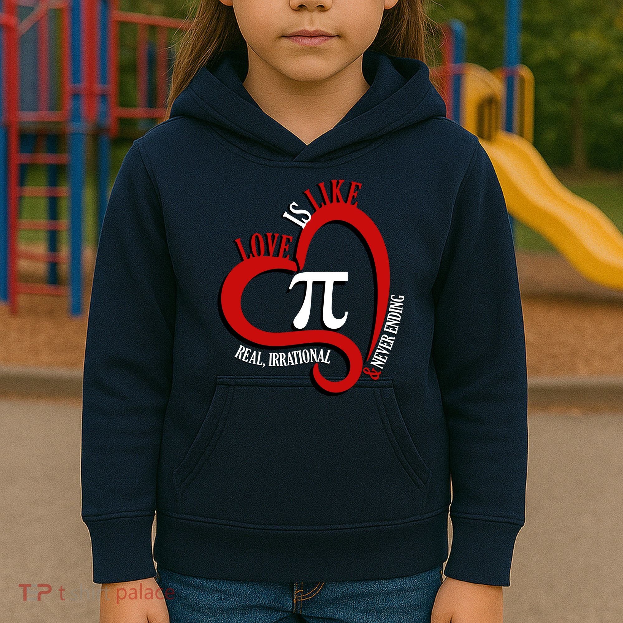 Love Is Like Pi Real Irrational Never Ending Kids Hoodie