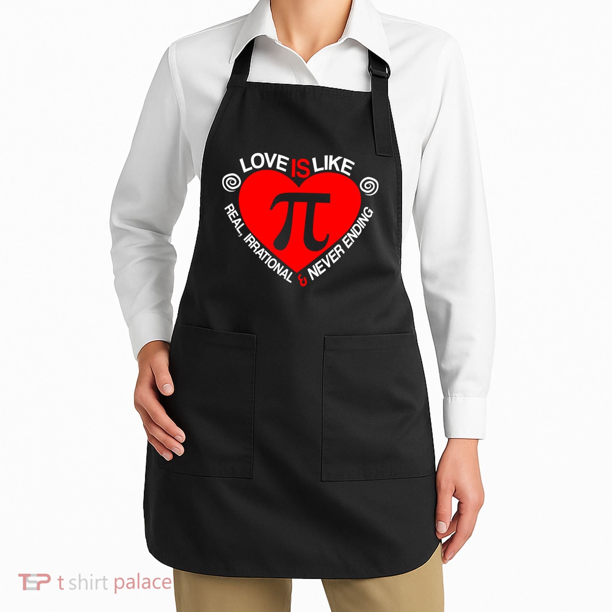 Love Is Like Pi Valentines Apron