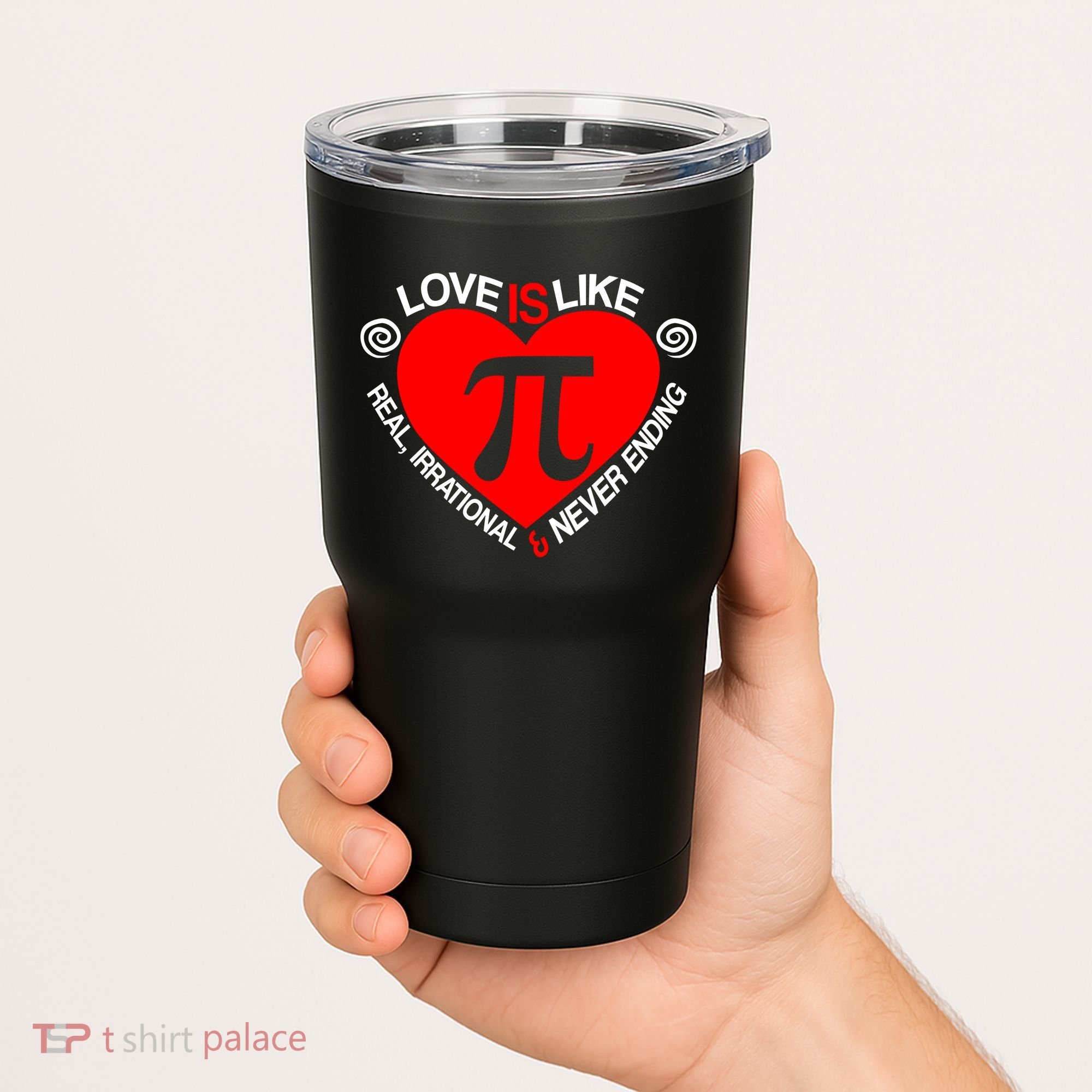 Love Is Like Pi Valentines Tumbler