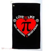 Love Is Like Pi Valentines Golf Towel thumb 0
