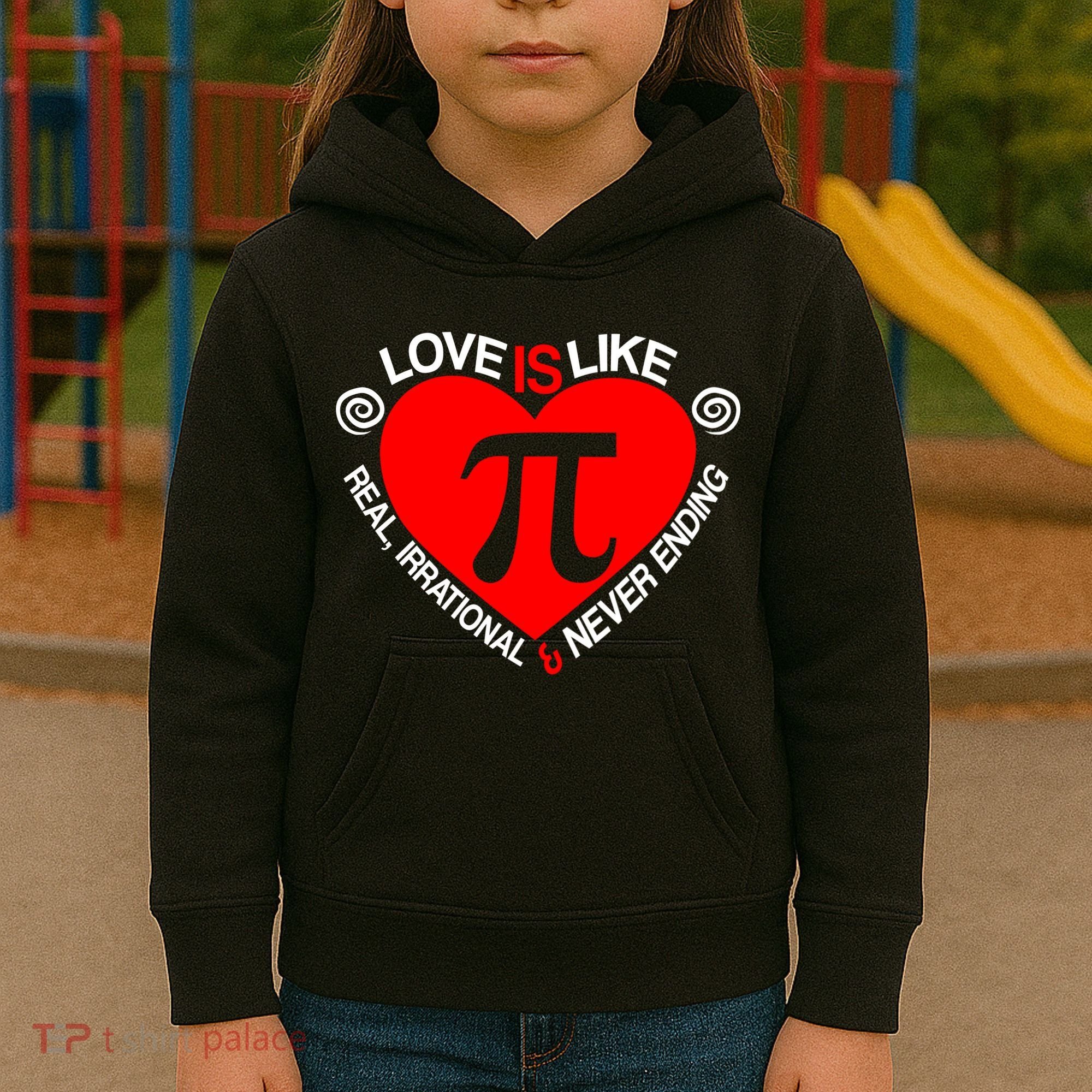 Love Is Like Pi Valentines Kids Hoodie