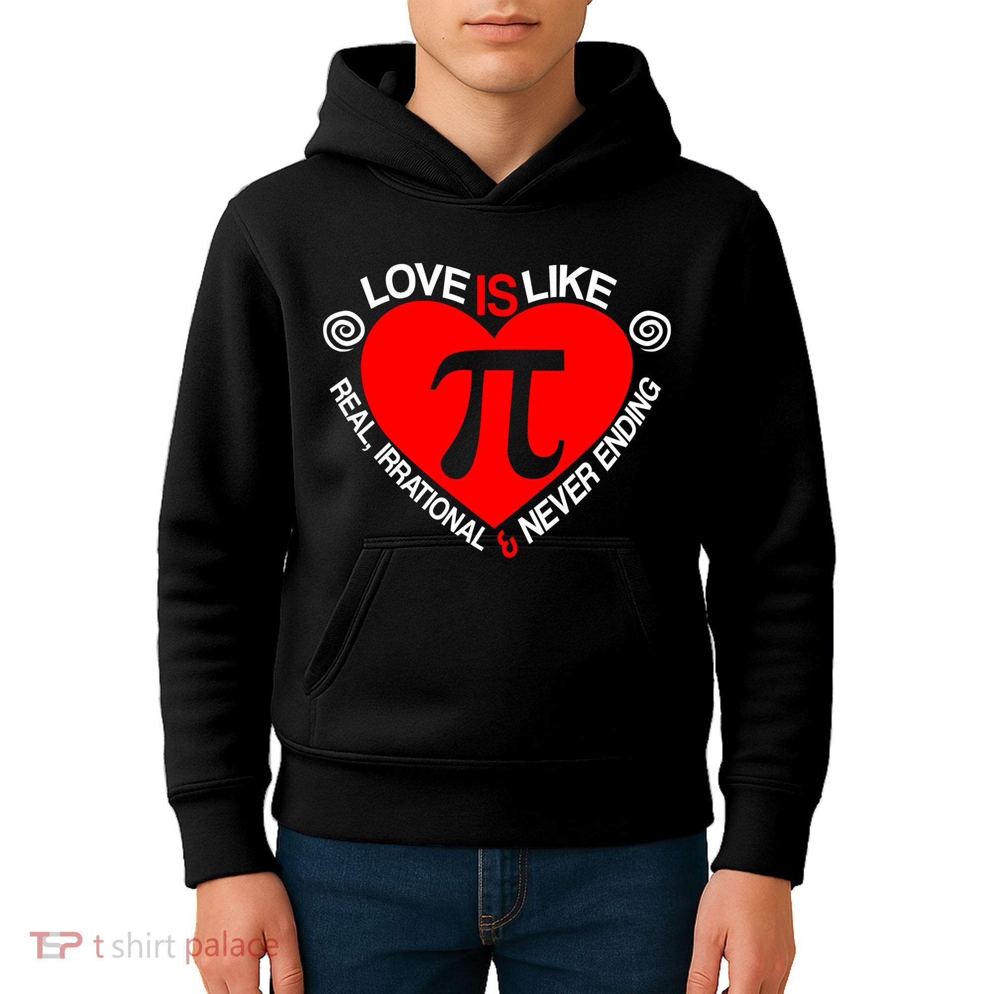 Love Is Like Pi Valentines Kids Hoodie