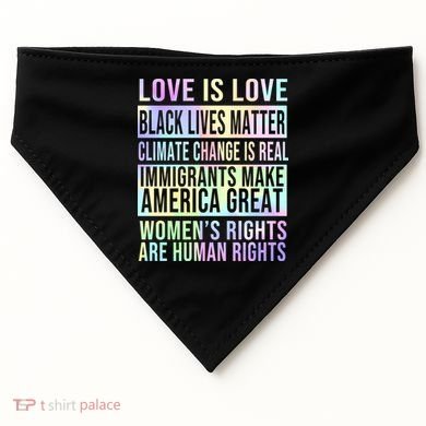 Love Is Love Black Lives Matter USA-Made Doggie Bandana