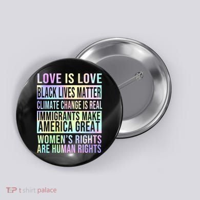 Love Is Love Black Lives Matter Button