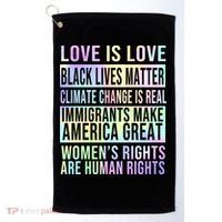 Love Is Love Black Lives Matter Golf Towel thumb 0