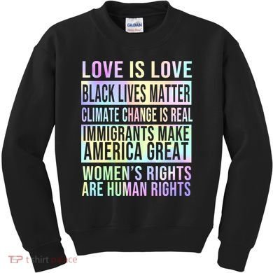 Love Is Love Black Lives Matter Kids Sweatshirt