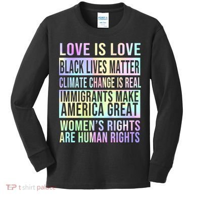 Love Is Love Black Lives Matter Kids Long Sleeve Shirt