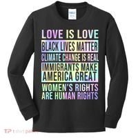 Love Is Love Black Lives Matter Kids Long Sleeve Shirt thumb 0