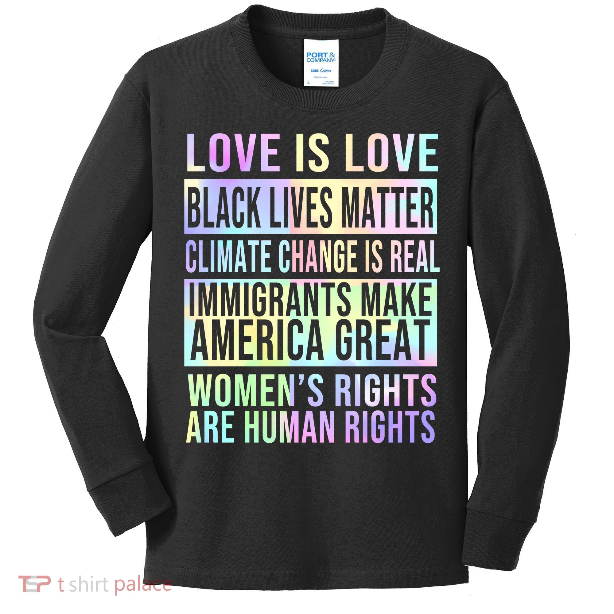 Love Is Love Black Lives Matter Kids Long Sleeve Shirt
