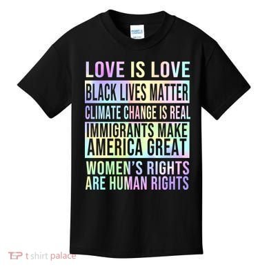 Love Is Love Black Lives Matter Kids T-Shirt