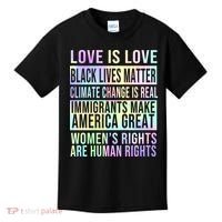 Love Is Love Black Lives Matter Kids T-Shirt thumb 0