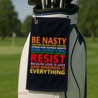 Love Is Love Kindness Is Everything Be Nasty Resist Protest Golf Towel thumb 2