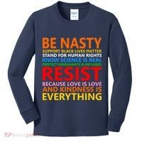Love Is Love Kindness Is Everything Be Nasty Resist Protest Kids Long Sleeve Shirt thumb 0