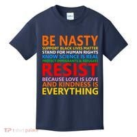 Love Is Love Kindness Is Everything Be Nasty Resist Protest Kids T-Shirt thumb 0