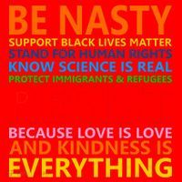 Love Is Love Kindness Is Everything Be Nasty Resist Protest Santa Hat thumb 1
