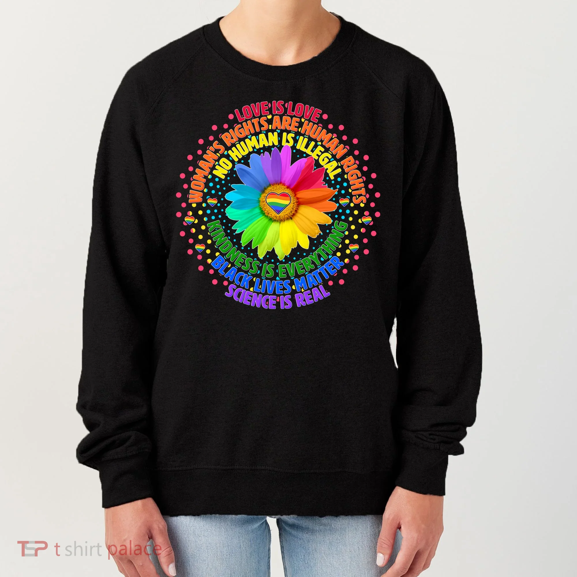 Love Is Love Rainbow Flower Unity Women's Sweatshirt